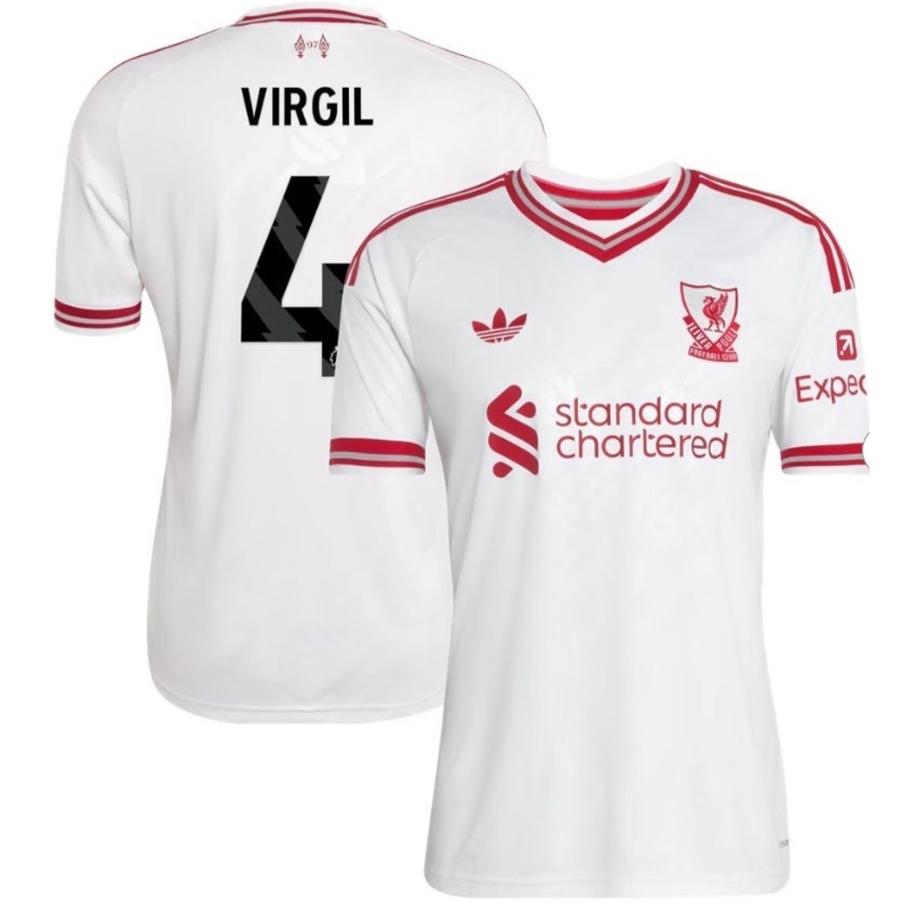 Adidas Virgil van Dijk #4 Liverpool LFC 2026/27 Away Replica Jersey - White - M